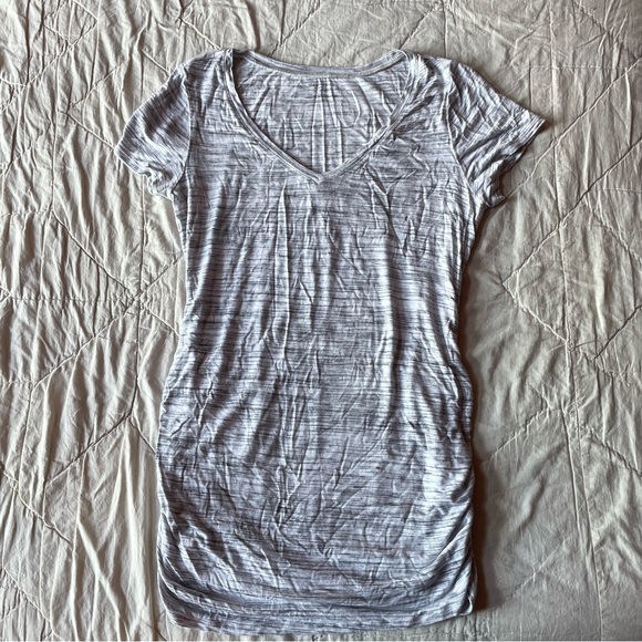 Motherhood Maternity Light Gray V-Neck Tee - Picture 1 of 3